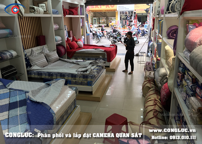 Lắp camera quan sát cửa hàng bán chăn ga gối đệm tại quận Lê Chân Hải Phòng