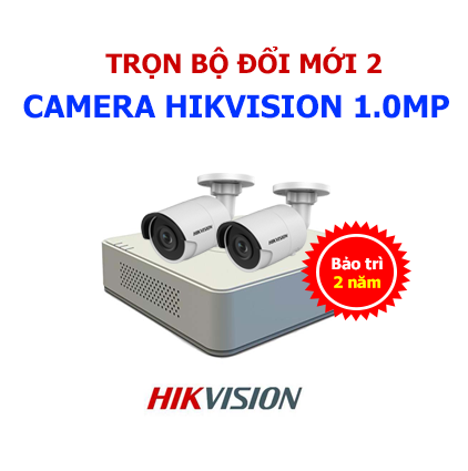 Đổi trọn bộ 2 camera hikvision 1.0mp chính hãng