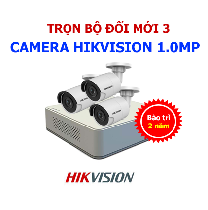Đổi trọn bộ 3 camera hikvision 1.0mp chính hãng