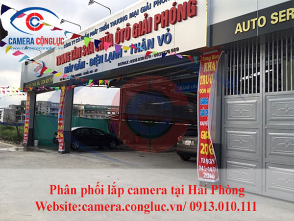 Lắp đặt camera tại gara ô tô đường Lê Hồng Phong
