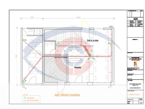 Sơ đồ mặt bằng lắp đặt camera quan sát. LH:0913010111