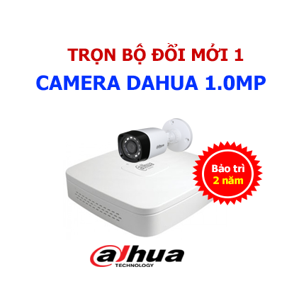 Đổi trọn bộ hệ thống 1 camera Dahua 1.0mp - Hotline:0913010111