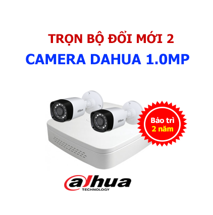 Đổi trọn bộ hệ thống 2 camera Dahua 1.0mp - Hotline:0913010111
